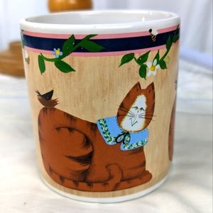 Vintage Sakura Garden Cats Mug